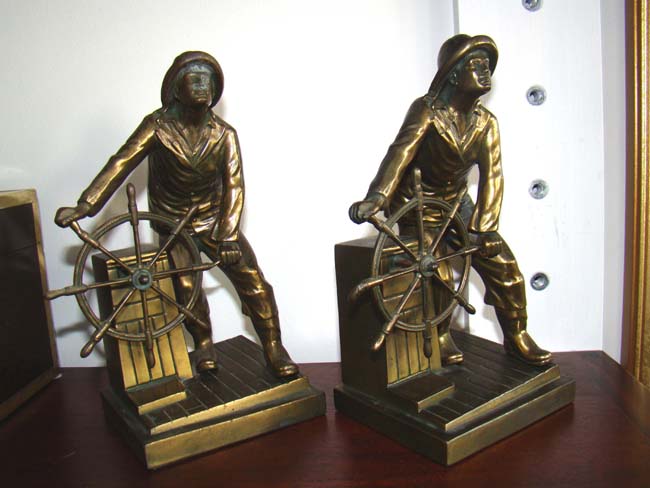 A pair of Gloucester Fisherman bookends made by Jennings Brothers circa 1930